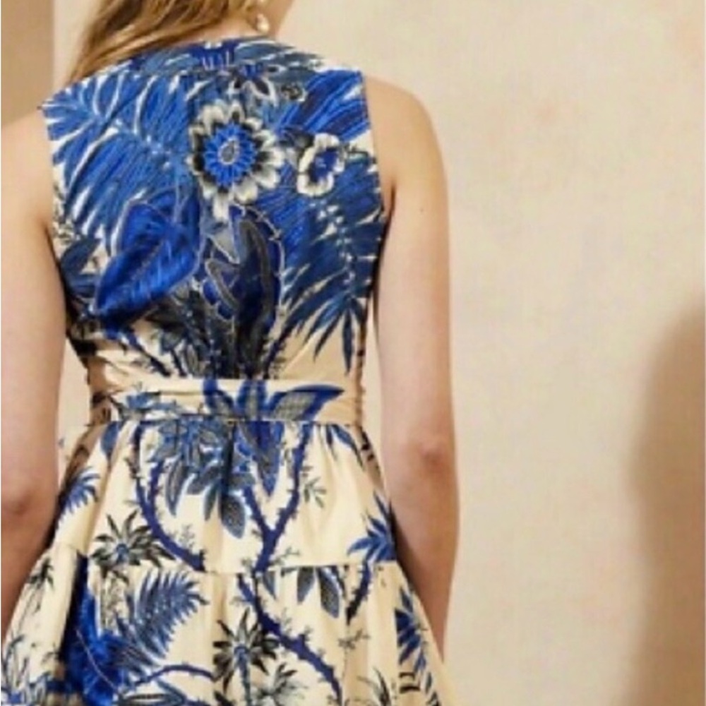 Banana Republic Blue and Cream Floral Dress - Picture 2 of 6
